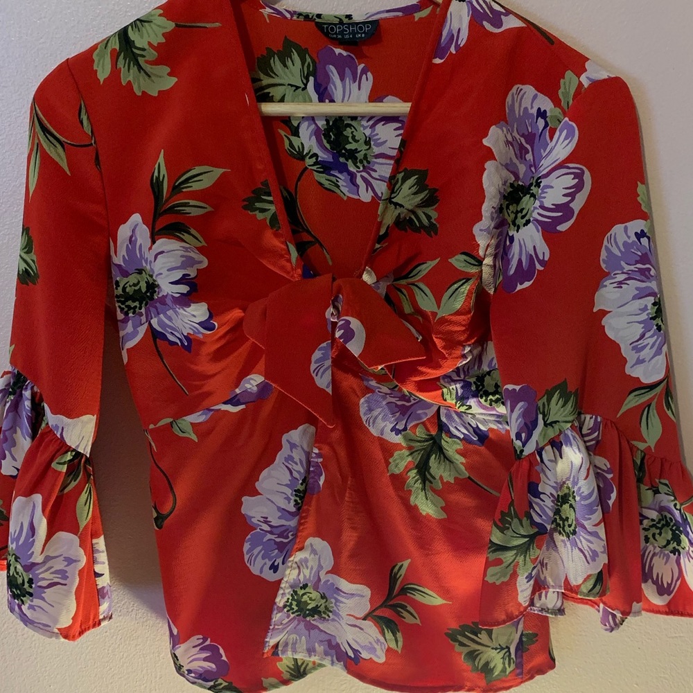 A rose red blouse